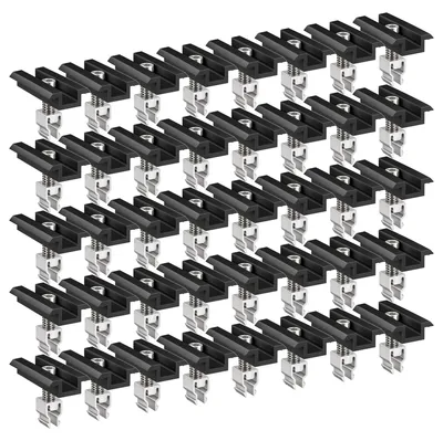 Produktbild von 40x Mittelklemme Klickfix schwarz 30-40mm Solarmodul Halterung Modulklemme Solar Modul Klemme Befestigung Halterung PV Montage Panel Aluminium Profil