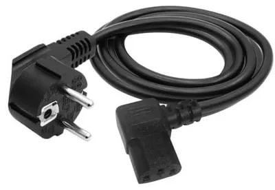 Zdjęcie produktu dla Kabel zasilający kątowy 90 czarny cee 7/7 C13 iec do urządzeń
