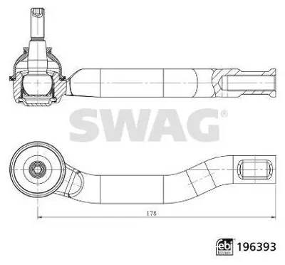 Image de SWAG - Rotule de barre d'accouplement pour FORD RANGER (TKE) Avant gauche 33 11 2151