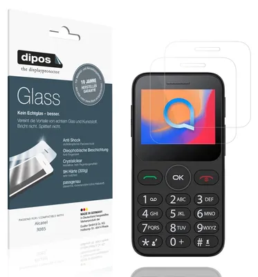 Produktbild von 2x Schutzfolie für Alcatel 3085 - Anti-Shock 9H Folie dipos Glass Kunststoffglas