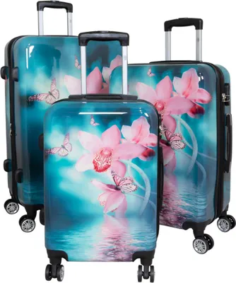 Produktbild von Kofferset Trolleyset 3tlg. Gr. M, L und XL mit Motiv PM Orchidee