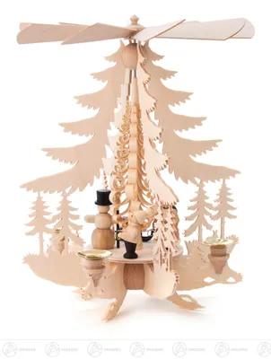 Produktbild von Pyramide mit Weihnachtsfiguren, für Kerzen d=14mm Breite x Höhe x Tiefe 27 cmx32 cmx27 cm NEU