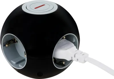 Zdjęcie produktu dla REV 0015420502, 1,4 m, 1,5 mm², Czarny, Szary, 4 x gniazdo sieciowe, 250 V, 50 Hz