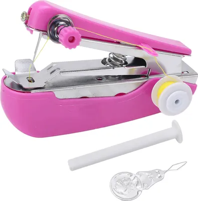 Produktbild von Mini Handnähmaschine lila leicht tragbar für Haushalt Reise Notfall