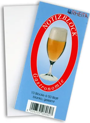 Produktbild von 50 (5x 10) Gastronomieblöcke / Notizblock mit je 50 Blatt / blanko /Größe:7x15cm