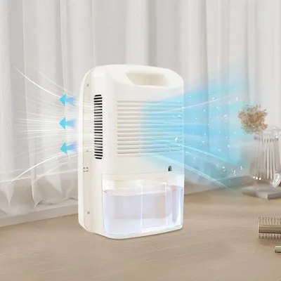 Produktbild von Entfeuchter - Mini Luftentfeuchter - Tank 1800 ml - Entfeuchtung 400–500 ml/Tag - Leise 45 dB - Timer 1–24 Std - Automatische Abschaltung - Fernbedienung 7 m - Weiß