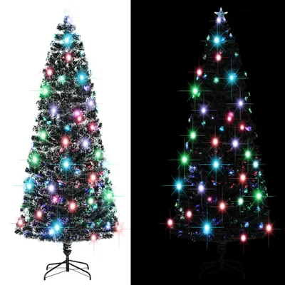 Produktbild von vidaXL Vorbeleuchteter Weihnachtsbaum mit Ständer und LED 240 cm Glasfaser