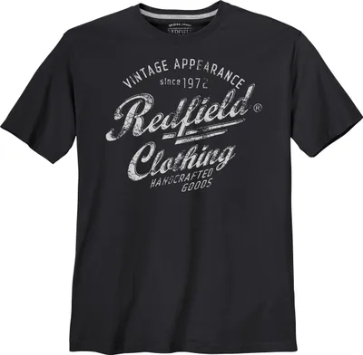 Produktbild von Redfield Übergrößen T-Shirt schwarz Logoprint