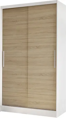 Produktbild von MIRJAN24 Schiebetürenschrank Costa I, Kleiderschrank, Stilvoll Schlafzimmer Garderobenschrank (Farbe: Weiß / Sonoma Eiche)