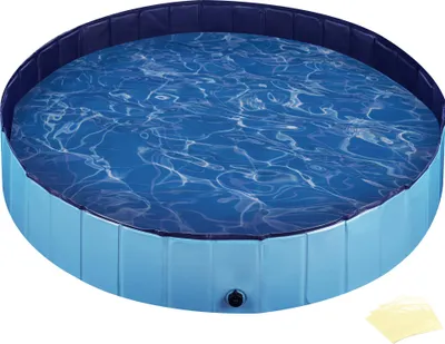 Image de Fudajo Piscine pour chien – Ø 160 cm, hauteur 30 cm – Pliable, en PVC – Piscinette Pataugeoire Baignoire pliable pour animaux de compagnie