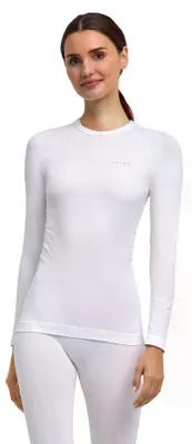 Image de T-shirt de sous-vêtement thermique pour femmes FALKE, modèle Maximum Warm, col rond, manches longues, matière fonctionnelle