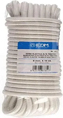 Immagine prodotto di Trefolo 10 mt. gomma elastica bianca ad alta resistenza. spessore 8 mm edm