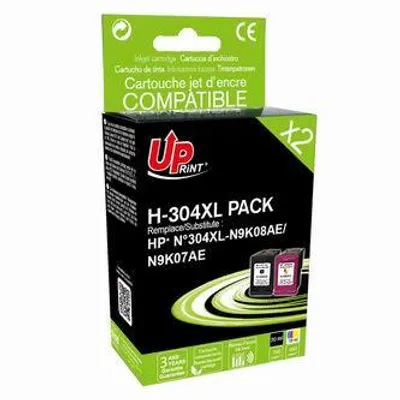 Image de Encre compatible UPrint avec N9K08AE+N9K07AE, HP 304XL, H-304XL BK/CL PACK, noir/couleur, 700/400s, 20/18ml