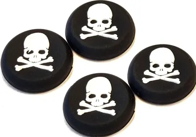 Imagen del producto de Controles para videojuegos – Empuñaduras para pulgar – /Blanco – Calavera – 2 pares – Controles para juegos – CHPN