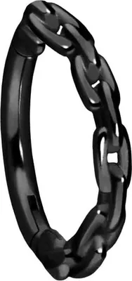 Produktbild von Ohrpiercing, Nasenpiercing, Septum Piercing Chirurgenstahl Segmentring Clicker KETTEN-DESIGN Schwarz Innendurchmesser: 12mm + Stabstärke: 1,2mm