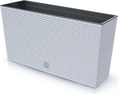 Produktbild von Rato Case Middle Pflanzkübel mit Innentopf Pflanztrog Blumentrog für Innen- und Außenbereich Rechteckig Kunststoff 770x235x406mm Weiß