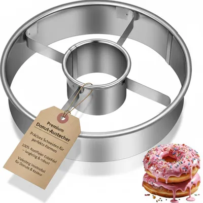 Image de Emporte-pièce pour beignets – En acier inoxydable – Rond – Outil de pâtisserie réutilisable pour beignets, mousses, biscuits et chocolats