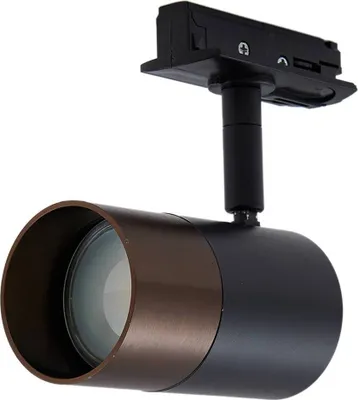Produktbild von Lindby Schienenspot Linaro, GU10, Ø 6 cm, schwarz/braun