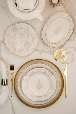 Immagine prodotto di Hermia Concept, BNKL68YT43012751, servizio da tavola (68 pezzi), multicolore, 100% porcellana bone china, 27 x 27 cm