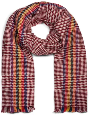 Obrázok produktu pre styleBREAKER Dámska mäkká šatka s vzorom Pepita a kockovaným vzorom, farebnými pruhmi a strapcami, zimná, štóla 01017121