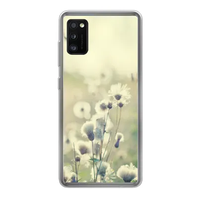 Produktbild von MuchoWow® Handyhülle Schutzhülle Hülle für Samsung Galaxy A41 Blumen - Feld - Weiß Silikon Softcase Handy Hülle - Mobiltelefon