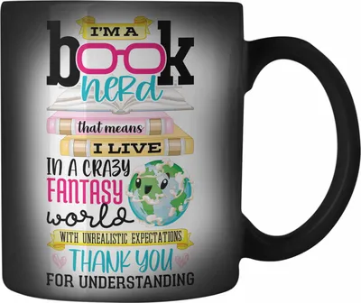 Produktbild von Trendation - Leseratte Geschenk Farbwechsel Zauber-Tasse I'm A Book Nerd Bücher Lesen Bücherwurm Geschenk Spruch Lesen (Schwarz)