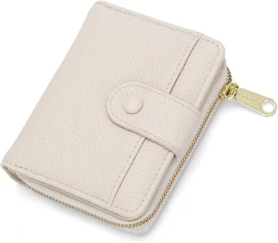 Produktbild von Kleine Damen Geldbörse aus Kunstleder mit Reißverschluss, Portemonnaie Damen mit Münzfach, Kartenfächern, Ausweisfach, Slim Wallet