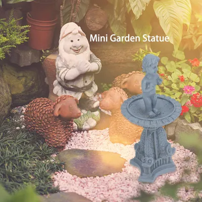 Image de Mini maison de poupée Statue Jardin Garçon Sculpture Enfants Résine Décoration Jouet pour maison de poupée 1:12