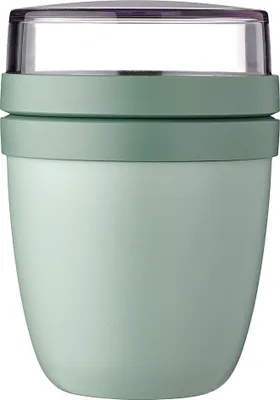 Produktbild von Mepal Müslibecher to go, Klein, praktischer Joghurtbecher to go - Unterteilung für Joghurt & Müsli - Geeignet für Gefrierschrank, Mikrowelle & Spülmaschine - 300 ml + 120 ml - Nordic Sage
