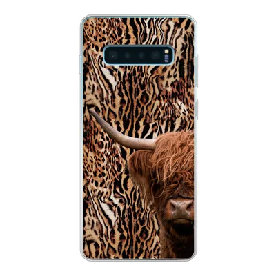 Produktbild von MuchoWow® Handyhülle Schutzhülle Hülle für Samsung Galaxy S10 Lite Schottischer Highlander - Kuh - Pantherdruck Silikon Softcase Handy Hülle - Schutz