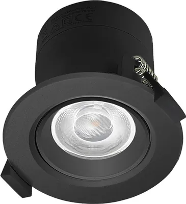 Produktbild von Prios LED-Einbauleuchte Shima, schwarz, 7 W, 3000K, dimmbar