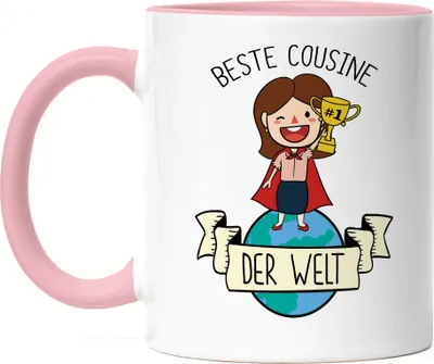 Produktbild von Beste Cousine Der Welt Tasse Rosa Lieblingscousine Geschenkidee Geburtstag Verwandtschaft Tante Onkel