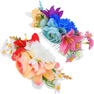 Produktbild von 2 Stück Braut Haarschmuck Teiliges mit Simulierten Rosenblüten und Perlen Leicht und Komfortabel Vintage Haarkamm für Hochzeit Romantisches Accessoire für Braut und Besondere