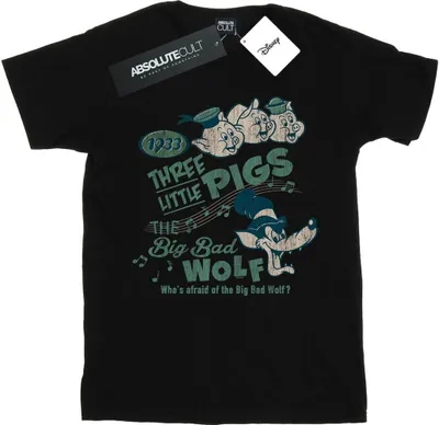 Produktbild von Disney - "Who's Afraid Of The Big Bad Wolf" T-Shirt für Herren BI19640 (S) (Schwarz)