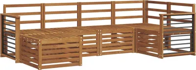 Image de Ensembles de canapés 6 pcs Naturel Bois d'Acacia Massif