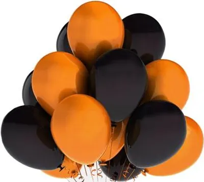 Immagine prodotto di Palloncini Mat da 11 pollici, neri e arancioni, 20 pz.