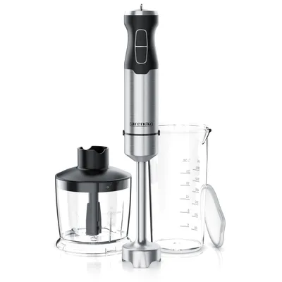 Produktbild von Arendo Stabmixer Set 1000W Edelstahl, Pürierstab, Mixer, Mixstab, Mixbecher, 2 Geschwindigkeitsstufen, Inkl. Messbecher, Zerkleinerer, Silber/Schwarz