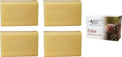 Produktbild von 4x SCHAFMILCH SEIFE 100g Schafmilchseife Naturseife Körperseife Duft Seifenstück Duftseife (Zirbe)