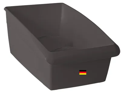 Produktbild von Novaliv Kosmetik Organizer klein Schubladen Organizer Badezimmer - 25 x 12 cm ANTHRAZIT GRAU Make-up Pinselhalter – Aufbewahrung für Schminkpinsel Eyeliner Lippenstift Lipgloss Kosmetikpinsel