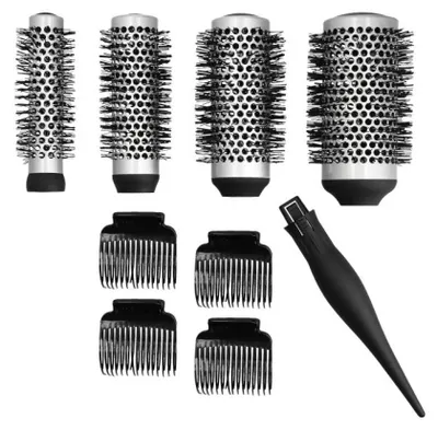 Produktbild von LUSSONI 4 Teilig Stylingbürsten Set Mit Austauschbarem Griff + 4 Clips