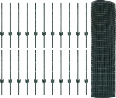 Zdjęcie produktu dla Ogrodzenie z drutu spawanego z słupkami vidaXL, 50 x 0,6 m (szer. x wys.)