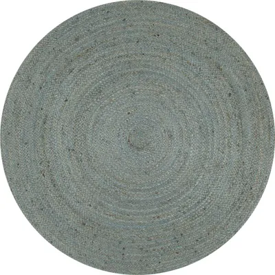 Image de Tapis fait à la main Jute Rond 150 cm Vert olive