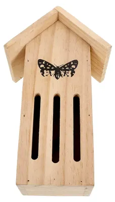 Produktbild von Holz Schmetterlingshaus mit Futterstelle Wetterfestes Insektenhaus für den Garten Hängender Schmetterlingslebensraum Natürliche Gartendekoration aus Holz Einfach zu montieren