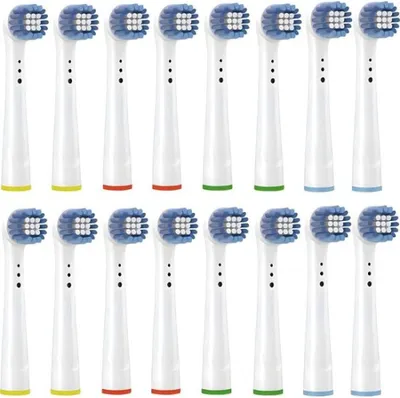 Zdjęcie produktu dla Nakładki do szczoteczek elektrycznych, 16 sztuk, kompatybilne z Oral-B, zamiennik dla Precision Clean EB20