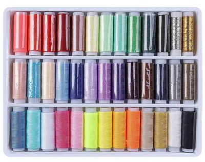Nähgarn-Set 39 Spulen Polyester Mehrfarben für Nähen & Quilten