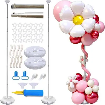 Produktbild von Ballonständer - Verstellbare Metall-Säule mit Fuß