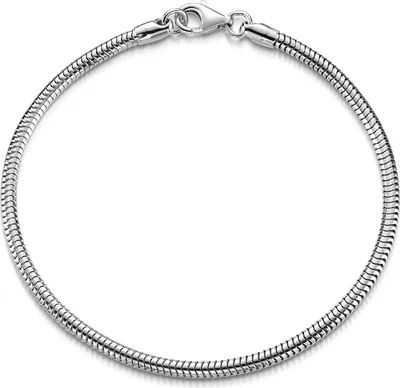 Produktbild von MATERIA by Matthias Wagner Damen Herren Armband 3mm Schlangenkette Silber 925 rhodiniert 17-23cm SA-141