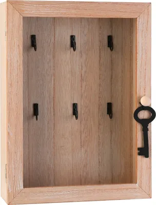 Produktbild von Schlüsselkasten - 19,5 x 26 cm - Braun - MDF - mit Schlüsselanhänger