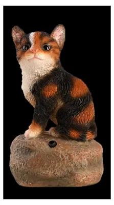 Image de Figurine de chaton sonore avec détecteur de mouvement - Marron - H 11,8 cm