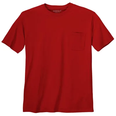 Produktbild von XXL Basic T-Shirt Jerry rot Brusttasche Redfield